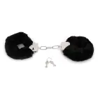 Budget Thin-Metal Black Plush Handcuffs Foto 3