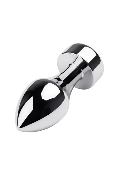 TOYFA metāla anālais spraudnis ar melnu dārgakmeni – 8.2 cm (3.2″) – Sudrabs Foto 2