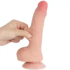 Sliding Skin divslāņu dildo – 19 cm (7.5″) – Miesas krāsa — Foto 6