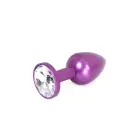 Alumīnija anālais spraudnis ar caurspīdīgu dārgakmeni – 7 cm (2.8″) – Violets — Foto 1