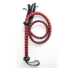 Pīta mākslīgās ādas pātaga – sarkana/melna – 150 cm — Foto 4