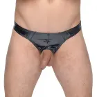 Black Level spīdīgi vinila slip apakšbikses ar atvērtu starpkāju – XL Foto 2