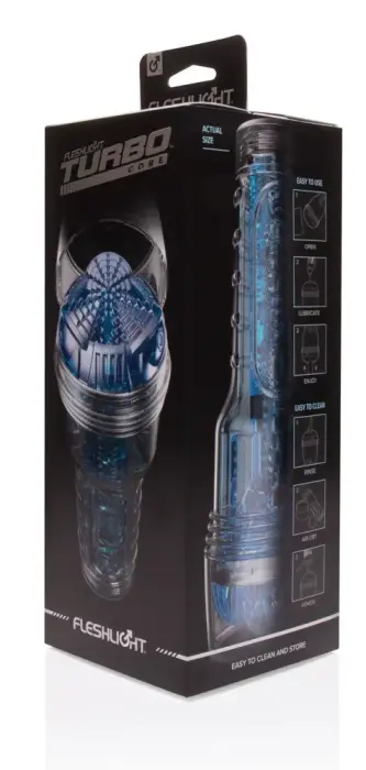 Fleshlight Turbo Core – прозрачный синий мастурбатор