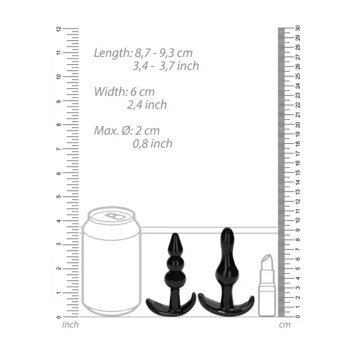 No.80 - 4 dalių analinių kištukų rinkinys – Juodas Photo
