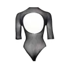 Mesh Bodysuit with Short Sleeves – Black – One Size — Photo 9
