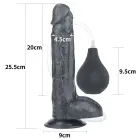 LoveToy Squirt Extreme Dildo – realistiškas dildo – PVC – juodas – 25,4 cm — Nuotrauka 2