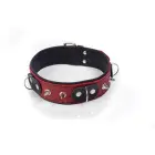 Crazy Horse Leather Collar – Red – Small — Photo 1