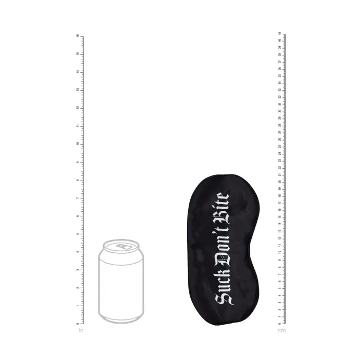 Suck Don't Bite - Printed Satin Mask - Black Foto 7