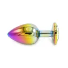 Rainbow Butt Plug with Gem – 9.5 cm (3.7″) — Photo 2