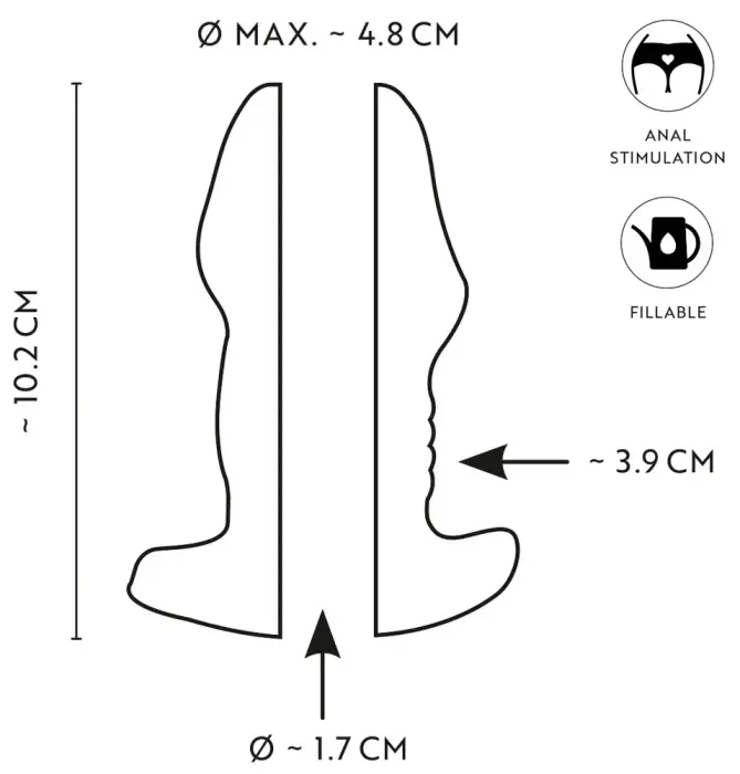 ANOS analinis kištukas su tuneliu – 10.2 cm (4″) – Skaidrus Photo