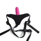 Reguleeritav roosa strap-on vöö realistliku dildoga — Foto 3
