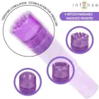 INTENSE Kurt Mini Massager Purple 4 Interchangeable Heads 10.7cm — Photo 3