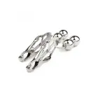 Mr. Steel Clover Nipple Clamps with Weights – Silver — Photo 1