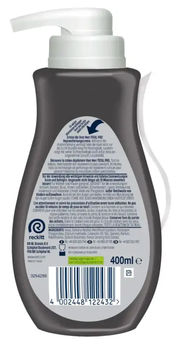 Veet Men Total Pro 400 ml Foto 3