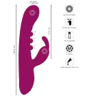 Javida 2F purškiamasis triušio vibratorius – 22.5 cm (8.8″) – rožinis — Nuotrauka 12