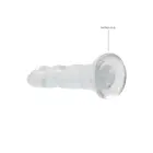 Nereālistisks dildo ar piesūcekni – 17 cm (7″) – Caurspīdīgs Foto 2