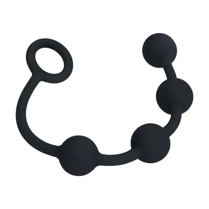 Round Silicone Anal Balls - S - Black Photo