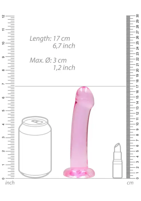 Netikras dildo su siurbtuku – 17 cm (6.7″) – Skaidrus Photo