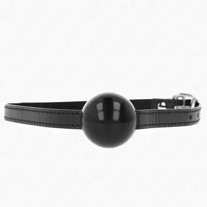 KINK Black Solid Silicone Ball Gag 4cm – Adjustable Strap 65x1.5cm