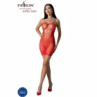 Passion BS096 – бодистокинг из сетки и кружева – красный – один размер — Фото 3