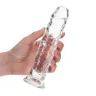 Sirge realistlik dildo iminapaga – 18 cm (7″) – Läbipaistev — Foto 6