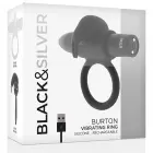 Black&Silver Burton rechargeable vibrating cock ring – 10 modes – black — Photo 3
