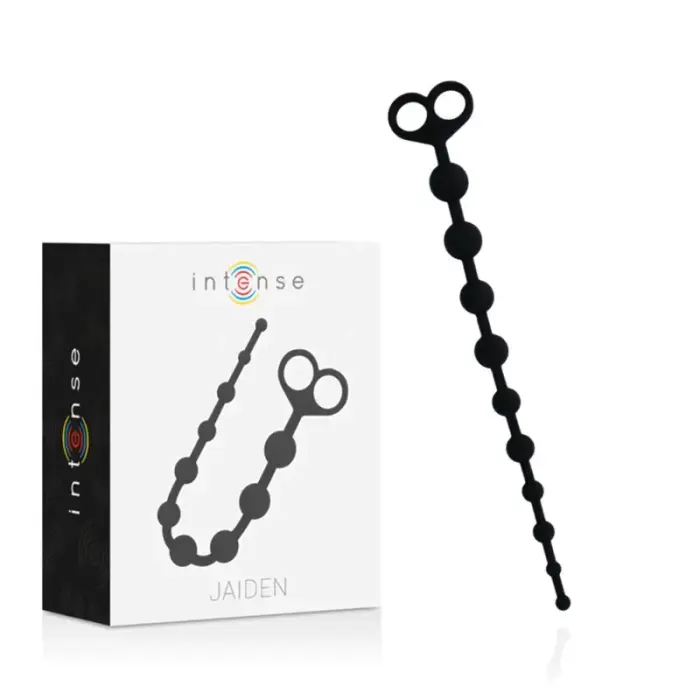 INTENSE Jaiden silikoniniai analiniai karoliukai – 34 cm – Juodas