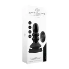 Ribbly Glass Ribbed Dildo with Suction Cup – 20 cm (8″) – Black — Photo 1