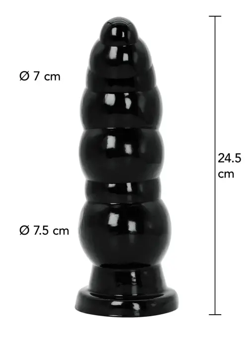 Extreme Anal Plug with Balls – 24.5 cm (9.6″) – Black