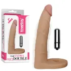 LoveToy The Ultra Soft Double Vibrating – страпон с кольцом – TPE – 7" – 10 скоростей — Фото 1