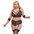 Cottelli Bondage Plus mežģīņu komplekts 4XL – regulējams krūšturis un biksītes — Foto 2