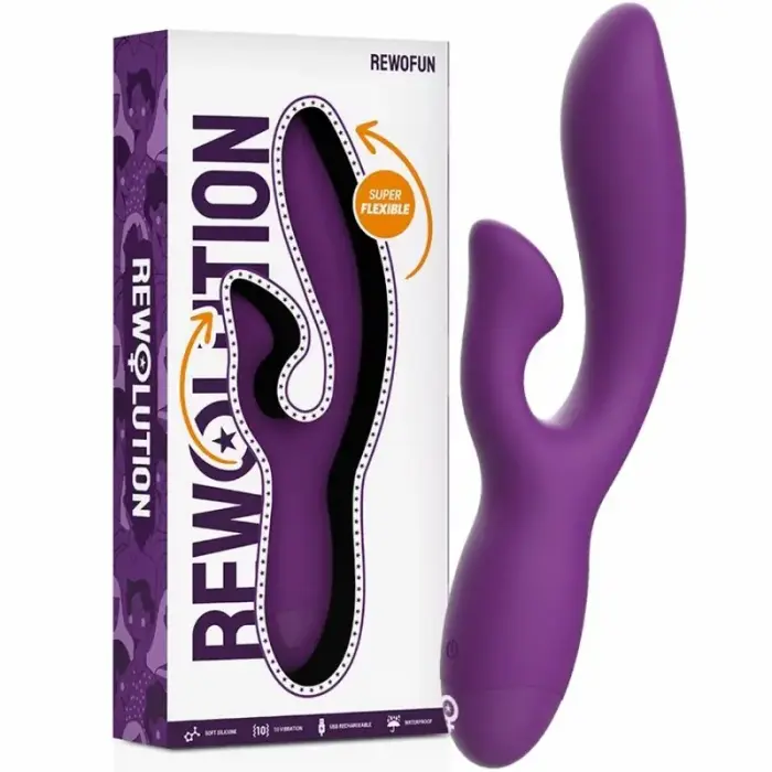 Rewolution Rewofun – elastīgs trusīša vibrators ar diviem motoriem – rozā – 19,5 cm