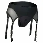 BOLD VAIL Strap-On Garter Thong – mesh garter thong with silicone attachment – black – size XL — Photo 3