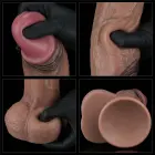 LoveToy – divslāņu silikona dildo XXL – reālistisks liels dildo ar piesūcekni un sēkliniekiem – 27,9 cm (11'') — Foto 14