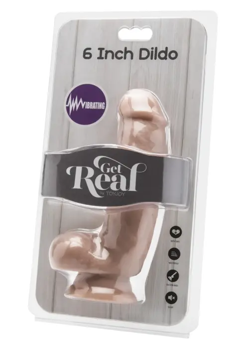 Vibrējošs dildo – 15 cm (6″) – Miesas krāsa Foto 3