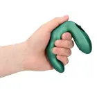 Išlenktas vibruojantis prostatos masažuoklis su nuotolinio valdymo pulteliu – 10 cm (4″) – Metalinis žalias — Nuotrauka 9