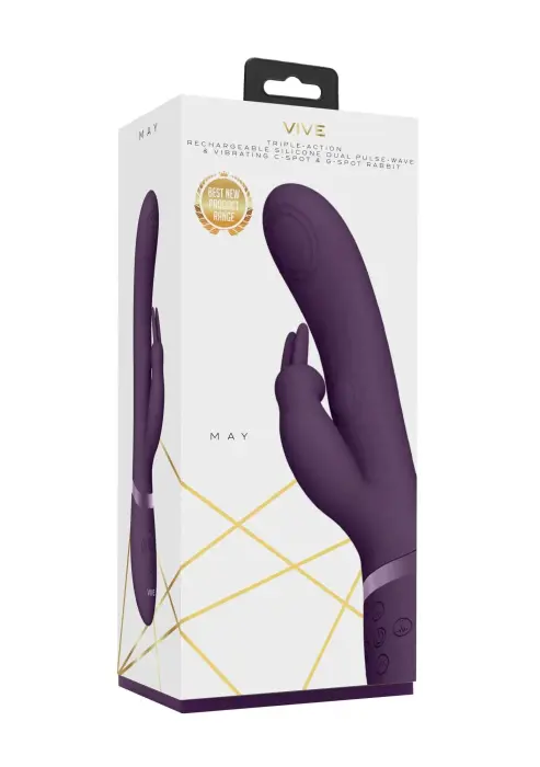 May oro pulso, G taško ir klitorio triušio vibratorius – 11.8 cm – violetinis