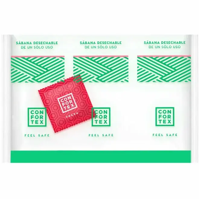 Confortex одноразовая гигиеническая простыня 150 × 200 см + презерватив с ароматом клубники