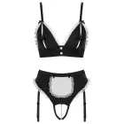 Cottelli COSTUMES Maid Costume Set with Crotchless Briefs and Apron – Black – M — Photo 6