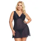 Berta naktskrekls un stringi – zils – 2XL — Foto 2
