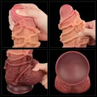 LoveToy – dual-layer platinum silicone realistic dildo with rope – 24.1 cm — Photo 5