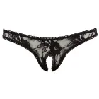Cottelli Collection mežģīņu stringi ar atvērtu starpkāju – melni – L — Foto 8