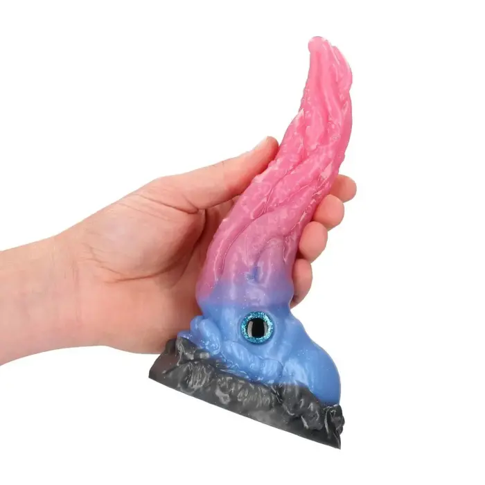 Fiction Cock Kraken's Lick – liquid silicone fantasy dildo – blue/red – 15 cm