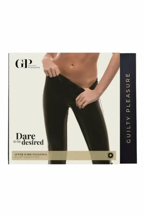 Guilty Pleasure After Dark Leggings – kõrge läikega Datex retuusid – mustad – Suurus: XXL
