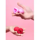 B-Vibe vibrējošs sirds formas anālais spraudnis M/L – Sarkans — Foto 12