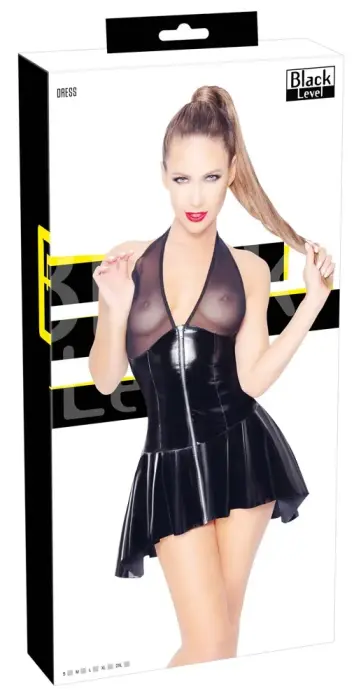 Black Level платье из винила и сетки – 2XL