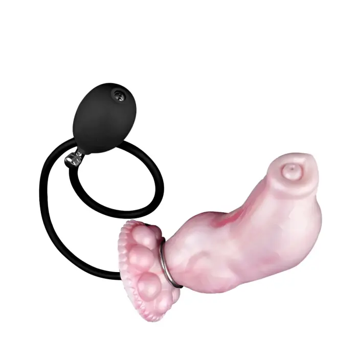 Kiotos Monstar Dildo Beast 92 – piepūšams rozā un balts – 20 cm (8″) Foto 6