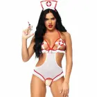 Leg Avenue Nurse Themed Bodysuit with Hat Accessory, One Size — Фото 1