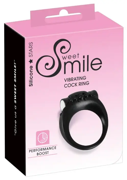 Sweet Smile Vibrating Cock Ring – Black