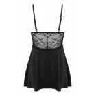 Christine Pixy – babydoll – necaurspīdīgs audums ar caurspīdīgiem paneļiem – melns – S/M — Foto 4